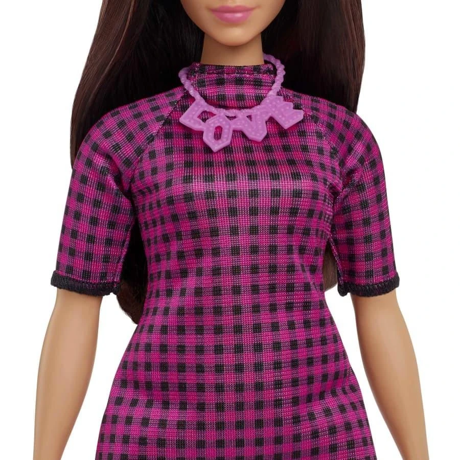 Lėlė Barbie Barbie Fashionistas Rožinė languota suknelė