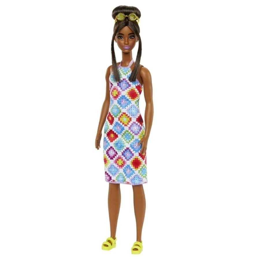 Mattel Barbė fashionistas lėlė spalvinga suknele
