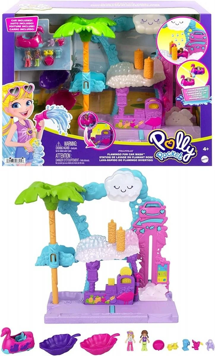 Polly Pocket Mattel Flamingo plovyklos figūrėlių rinkinys HHJ05