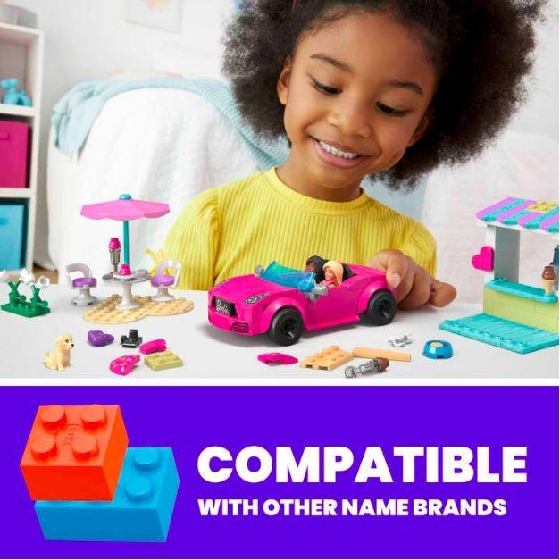 Mattel Mega Bloks Barbie Blocks kabrioleto rinkinys ir ledų stovas HPN78