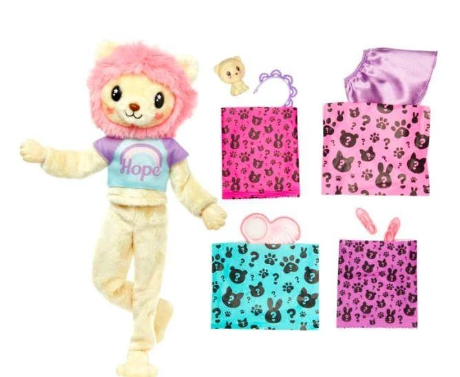 BARBIE „Cutie Reveal“ rinkinys, marškinėlių serija – liūtė