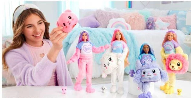 BARBIE „Cutie Reveal“ rinkinys, marškinėlių serija – ėriukė
