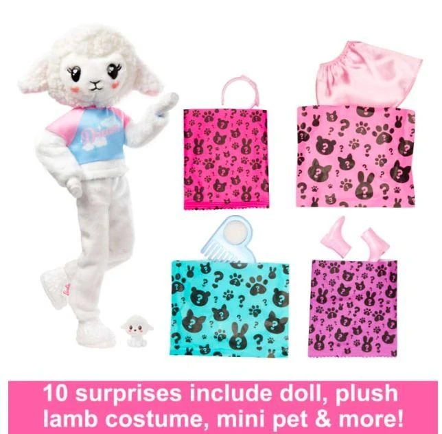 BARBIE „Cutie Reveal“ rinkinys, marškinėlių serija – ėriukė