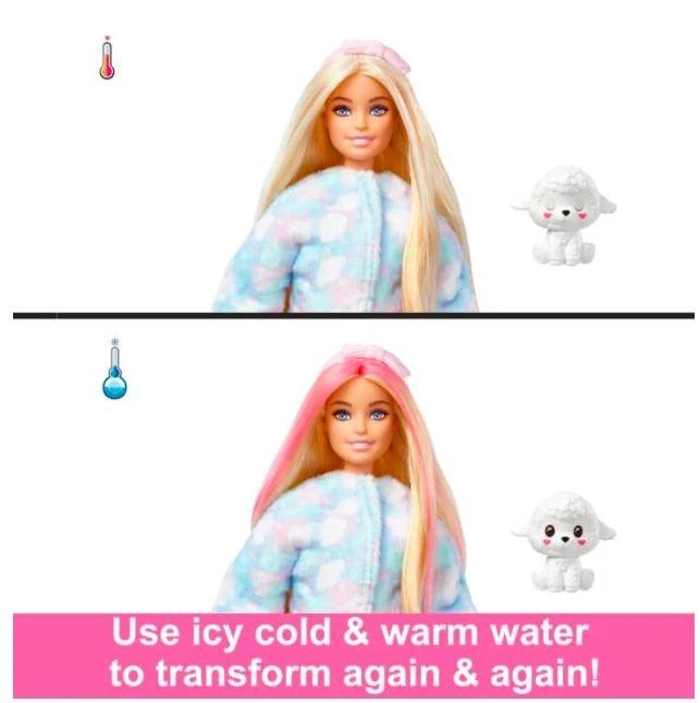 BARBIE „Cutie Reveal“ rinkinys, marškinėlių serija – ėriukė