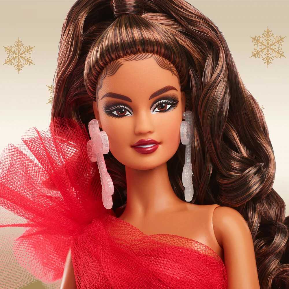 Mattel Lėlė Barbie Signature 2024 Holiday su languota suknele