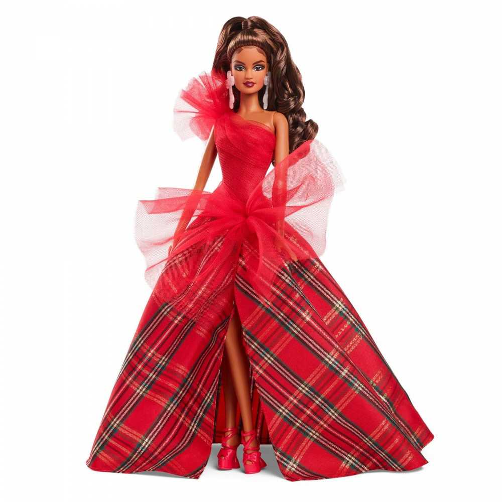Mattel Lėlė Barbie Signature 2024 Holiday su languota suknele
