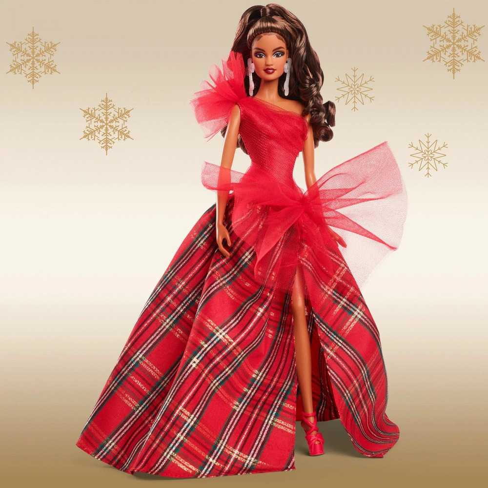 Mattel Lėlė Barbie Signature 2024 Holiday su languota suknele