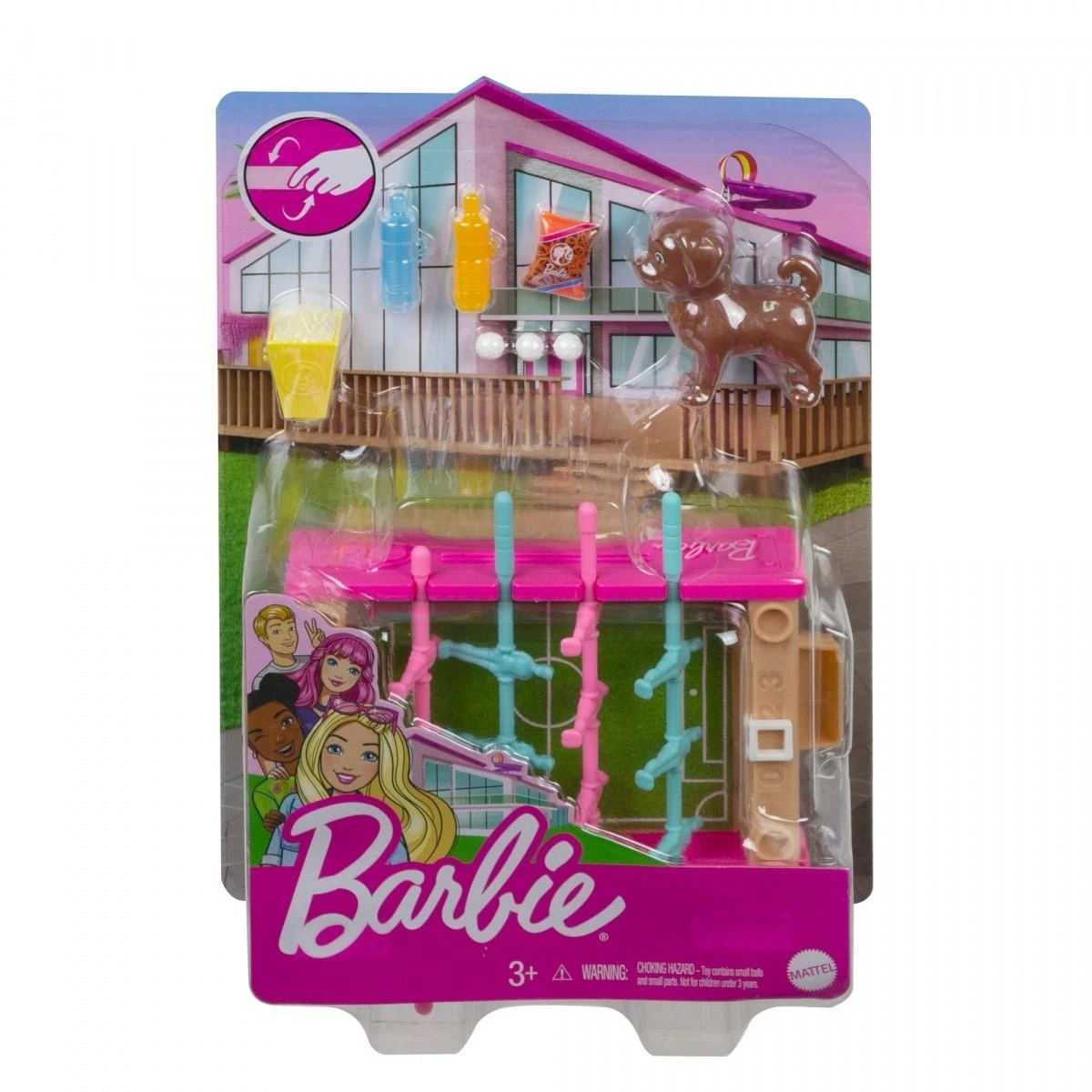 Barbie Barbė - futbolo stalo ir augintinio mini žaidimų rinkinys (GRG77)