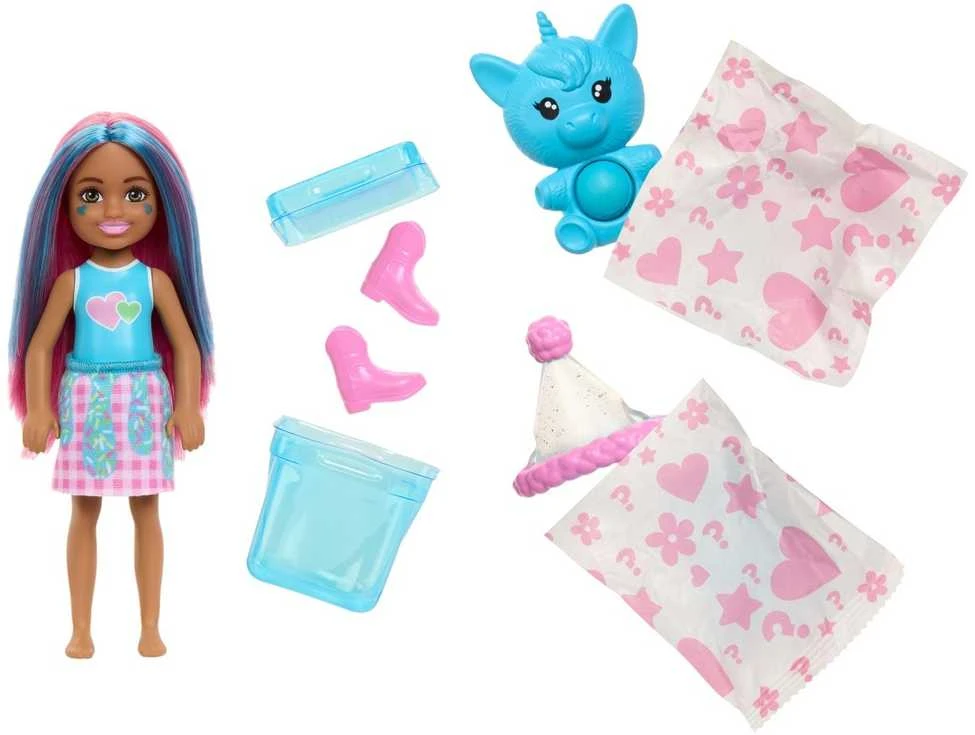 Mattel CHELSEA POP REVEAL ANIMAL PARTY siurprizų rinkinys (JCN89)