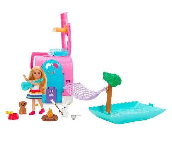 Barbie Barbės kemperis „Chelsea Mini Doll“ + Gyvūnų aksesuarai HNH90 ZA5091