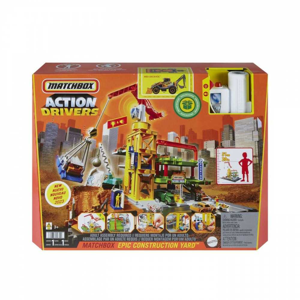 Mattel „Matchbox“ rinkinys „Statybų aikštelė su dideliu kranu“