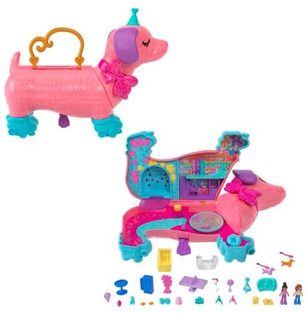 Mattel POLLY POCKET DOG PARTY RINKINYS KOMPAKTINIS LAGAMINAS + PRIEDAI 4+