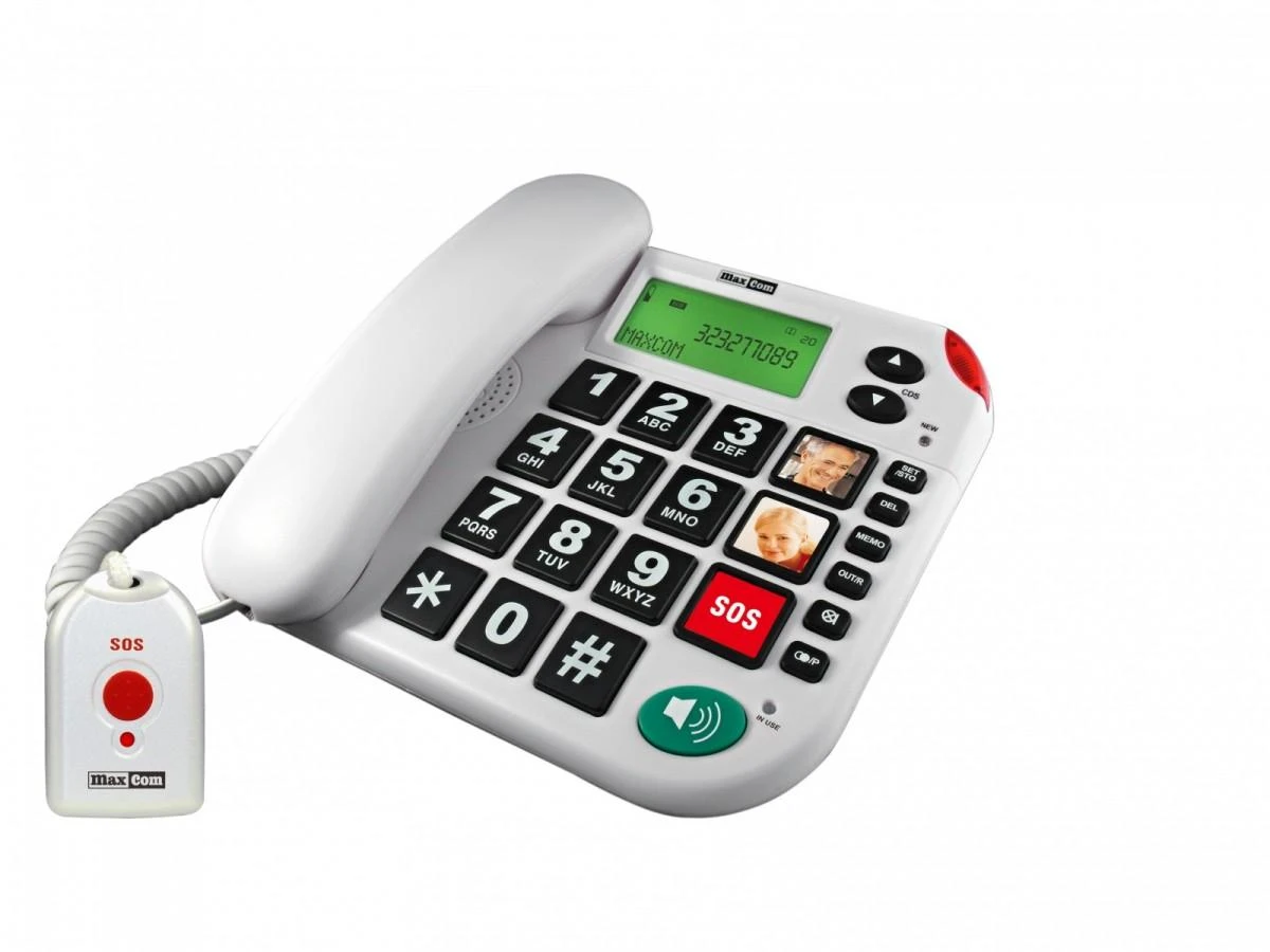 Telefonas stacionarus Maxcom KXT 481 SOS Baltas