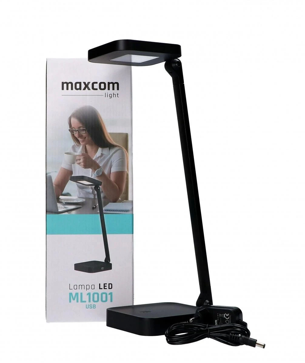 Maxcom LED ML 1001 su įkrovikliu juodas