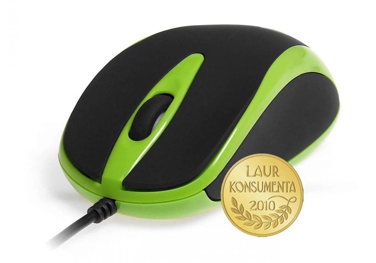 Itin ergonomiška optinė pelė Media-Tech PLANO MT1091G, USB jungtis, 800DPI, žalia