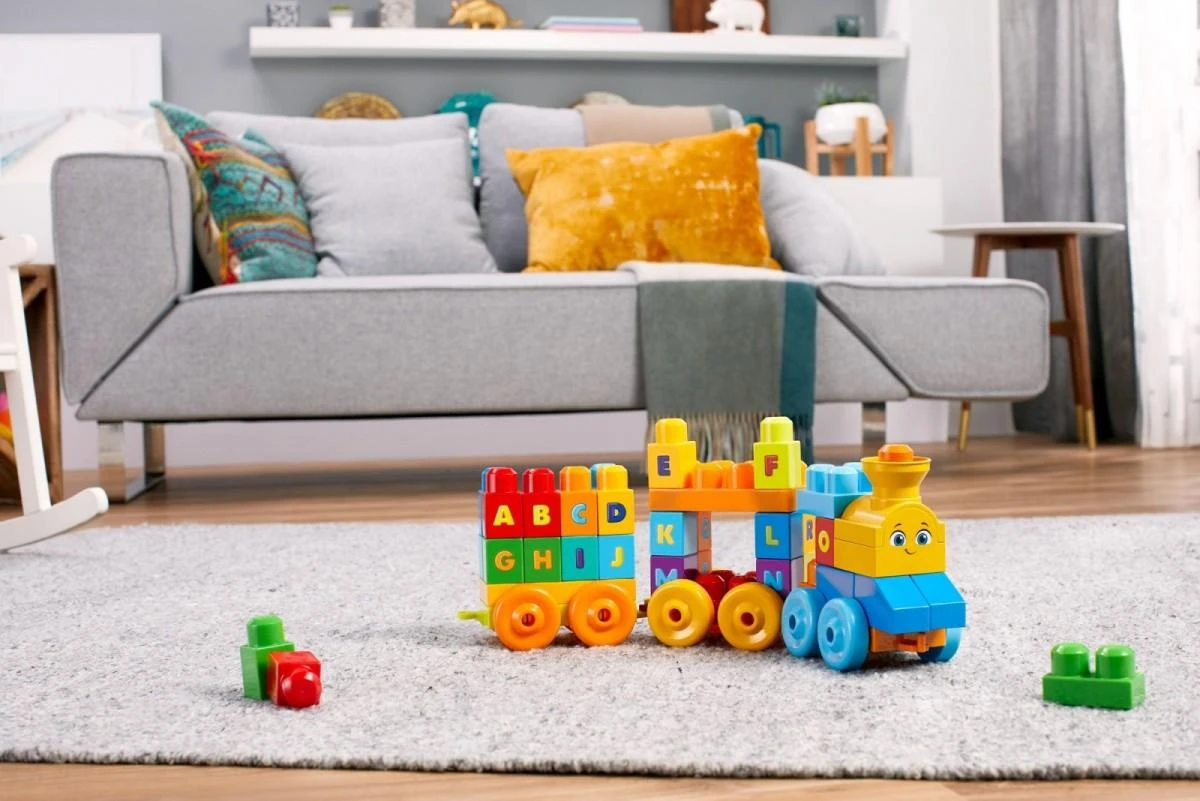 Rinkinys MEGA BLOKS ,,Grojantis traukinys" (50 det.)