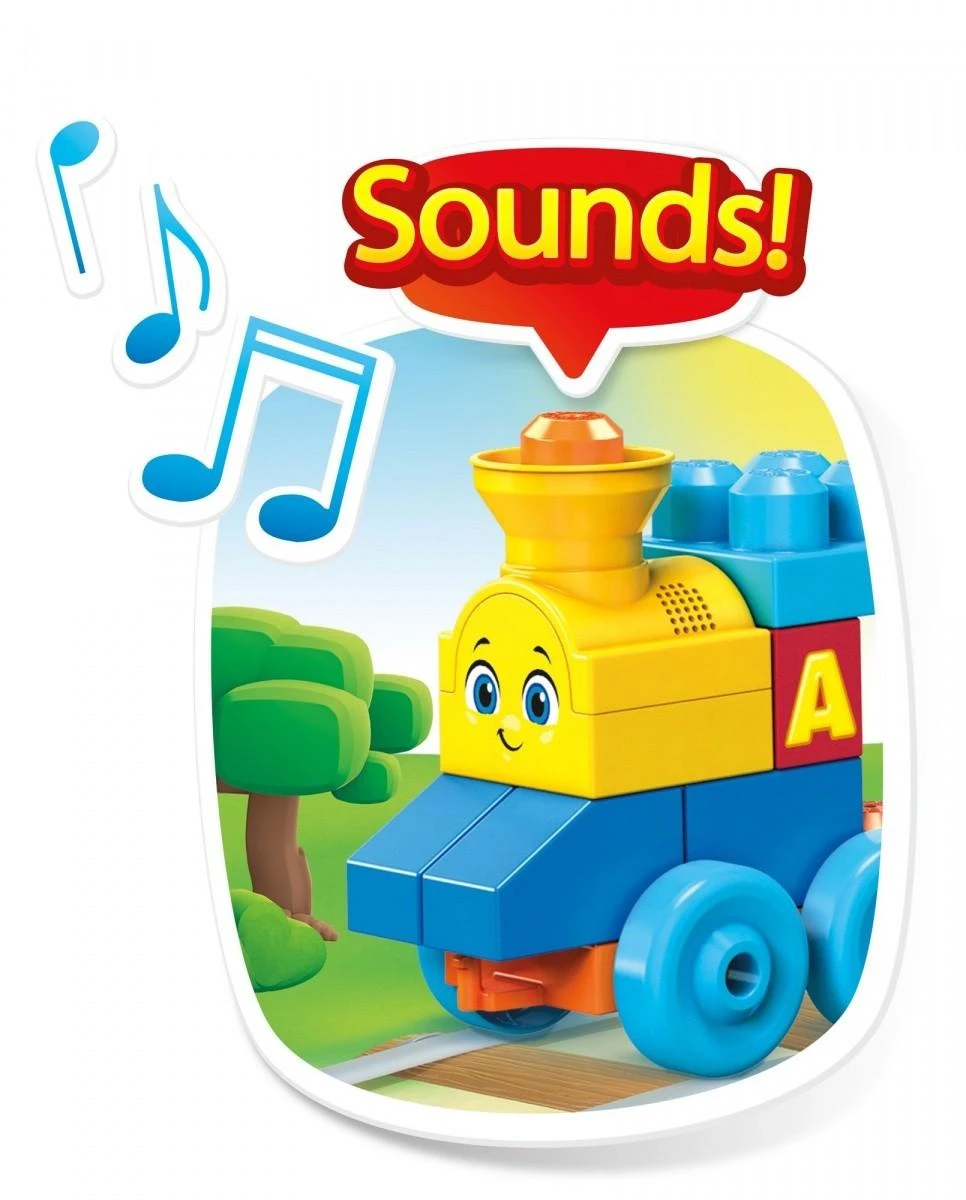 Rinkinys MEGA BLOKS ,,Grojantis traukinys" (50 det.)