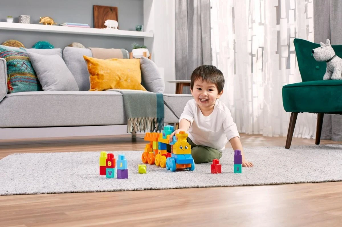Rinkinys MEGA BLOKS ,,Grojantis traukinys" (50 det.)