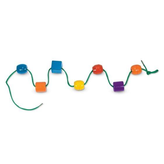 Pagrindinių raištelių karoliukai - MELISSA & DOUG - Trisdešimt medinių karoliukų - Mišrus - Nuo 3 metų