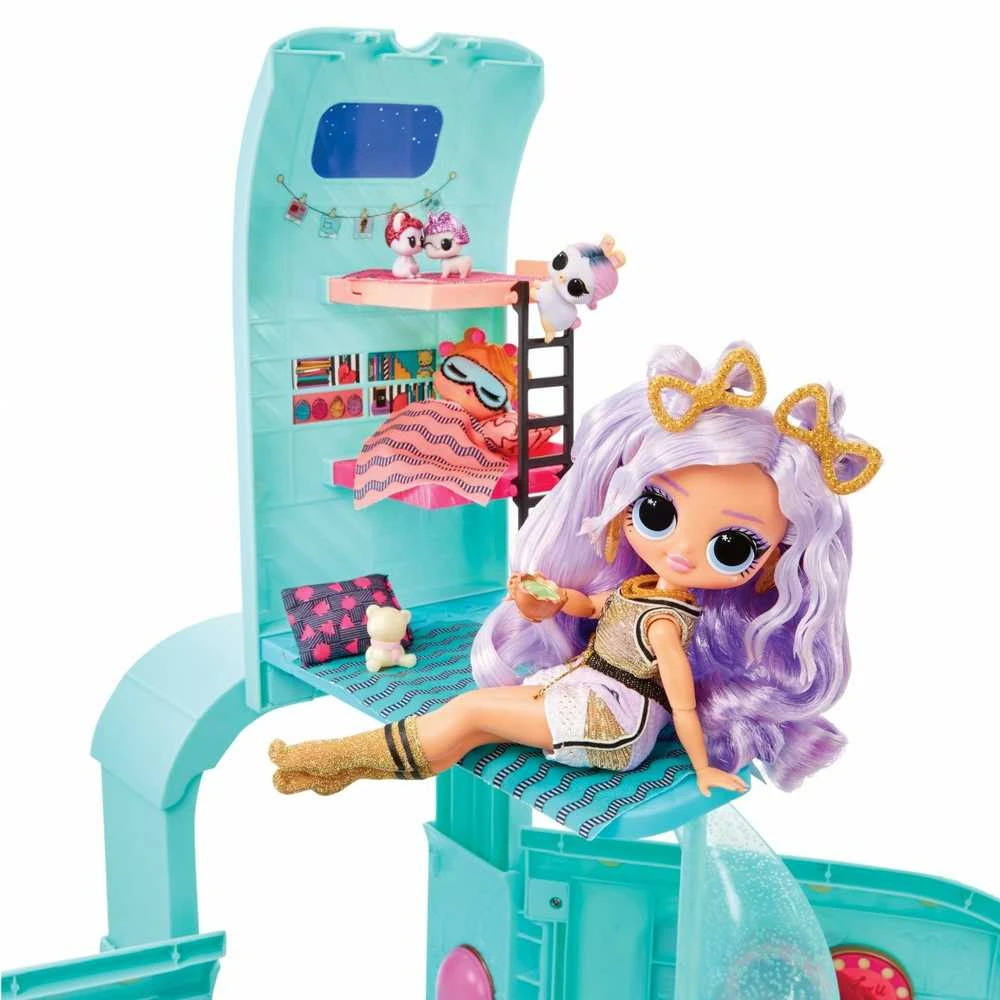 L.O.L Surprise MGA L.O.L. SIURPRIZAS! LOL SUPRISE PRABANGUS KEMPERIS GLAMPER SU ŠVIESOMIS IR GARSAIS 4IN1, MELSVAS