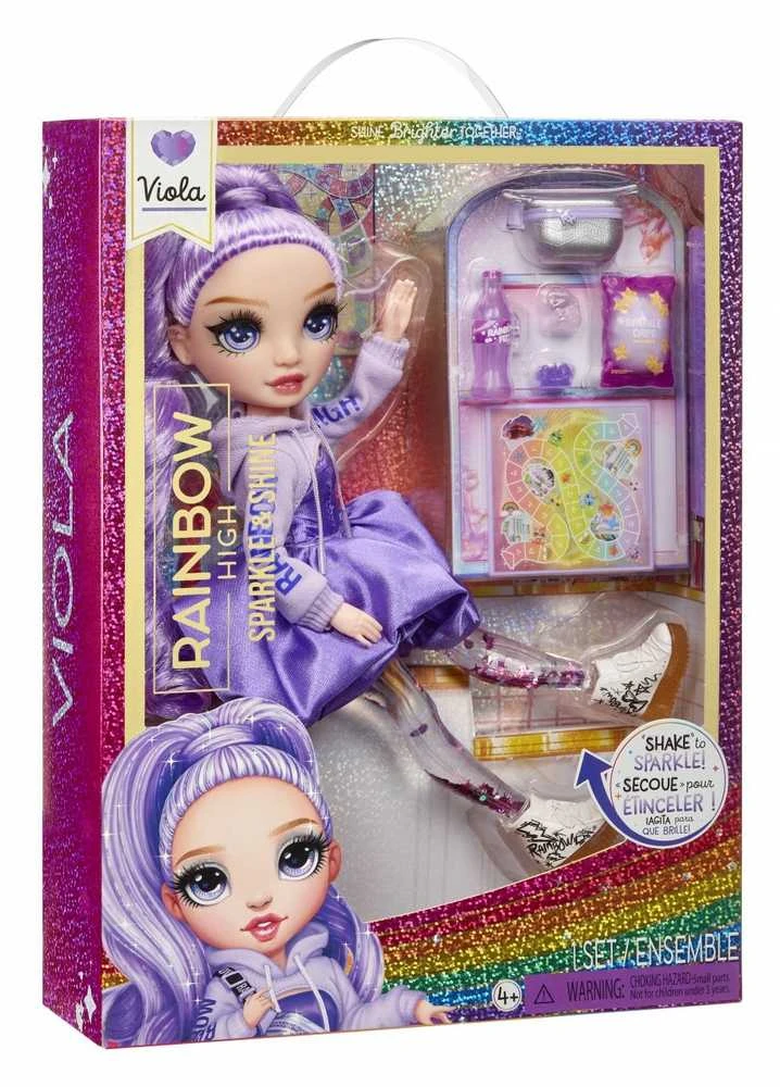 MGA Lėlė Rainbow High Sparkle & Shine Viola su blizgančiomis kojomis