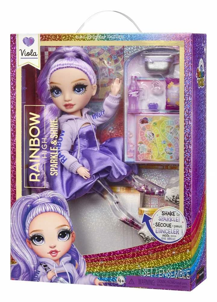 MGA Lėlė Rainbow High Sparkle & Shine Viola su blizgančiomis kojomis