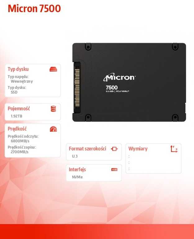 SSD - Micron 7500 Pro 1.92 TB U.3, Juodas