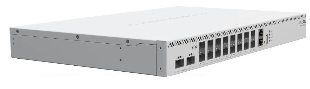 Maršrutizatorius MikroTik | Debesų kompiuterijos maršrutizatorių komutatorius su RouterOS L5 licencija | 518-16XS-2XQ-RM | Montuojamas į lentyną | SFP jungčių kiekis: 16x po 25G SFP28 jungtys; 2x po 25G SFP28 jungtys | Maitinimo šaltinio tipas: vidinis
