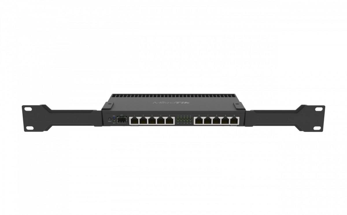 Mikrotik Laidinis Ethernet maršrutizatorius RB4011iGS+RM, keturių branduolių 1,4 GHz procesorius, 1 GB RAM, 512 MB, 1xSFP+, 1xnuoseklusis konsolės prievadas, PCB temperatūros ir įtampos monitorius, IP20, narvelinis ir stalinis korpusas su stovo jungtimis, RouterOS L5 | MikroTik | Ethernet maršrutizatorius | RB4011iGS+RM | Nėra „Wi-Fi“ | 10/100/1000 Mbit/s | Ethernet LAN (RJ-45) jungtys 10 | Mesh palaikymas: Ne | MU-MiMO: Ne | Nėra mobiliojo plačiajuosčio ryšio | Antenos tipas: Ne | 12 mėn.