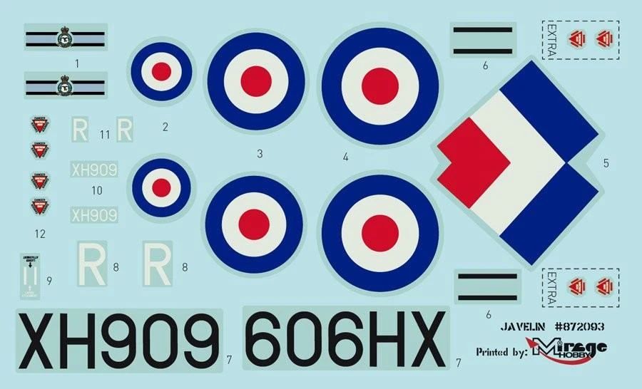 Mirage Surenkamas lėktuvo modelis „Gloster Javelin F Mk9“ / 872093