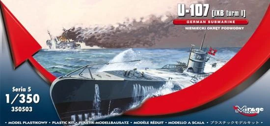Mirage Plastikinis U-Boot U-107 IXB modelis