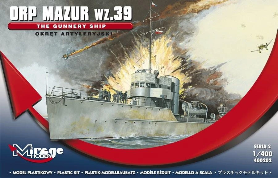 Mirage Modele Artilerijos laivas „Mirage ORP Mazur wz.39“ (400202)