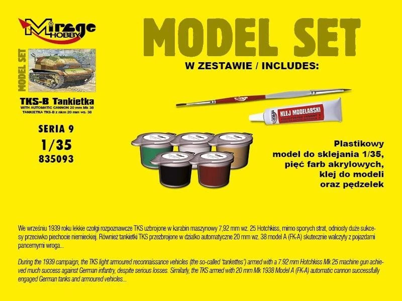 Mirage Modele „Mirage Tks-B“ bakas su Nkm 20 mm wz38 rinkiniu (586915)