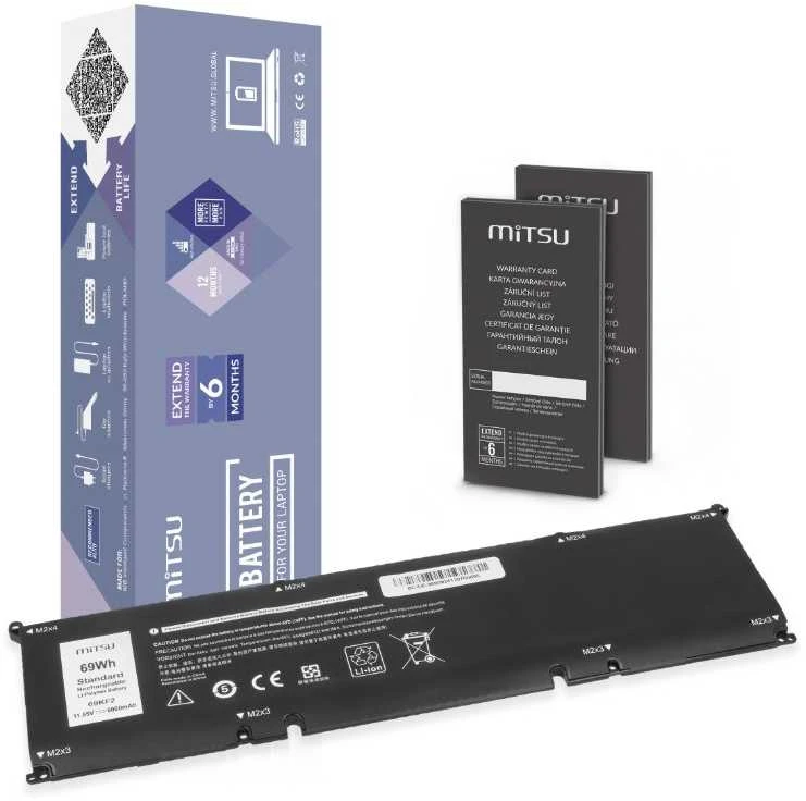 Mitsu Baterija 69KF2 do Dell Alienware M17 M15 R3 R4 Precision 5550 XPS 9500 9510 7260 mAh (84 Wh) 11,55 V