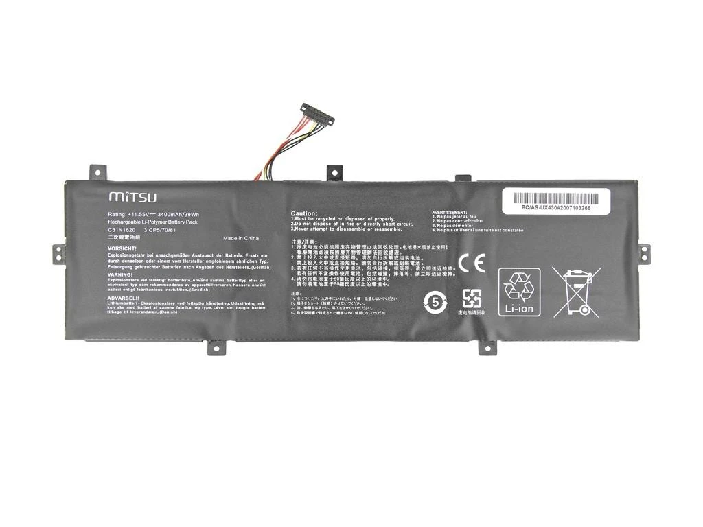 Asus Nešiojamo kompiuterio akumuliatorius Mitsu BC/AS-UX430