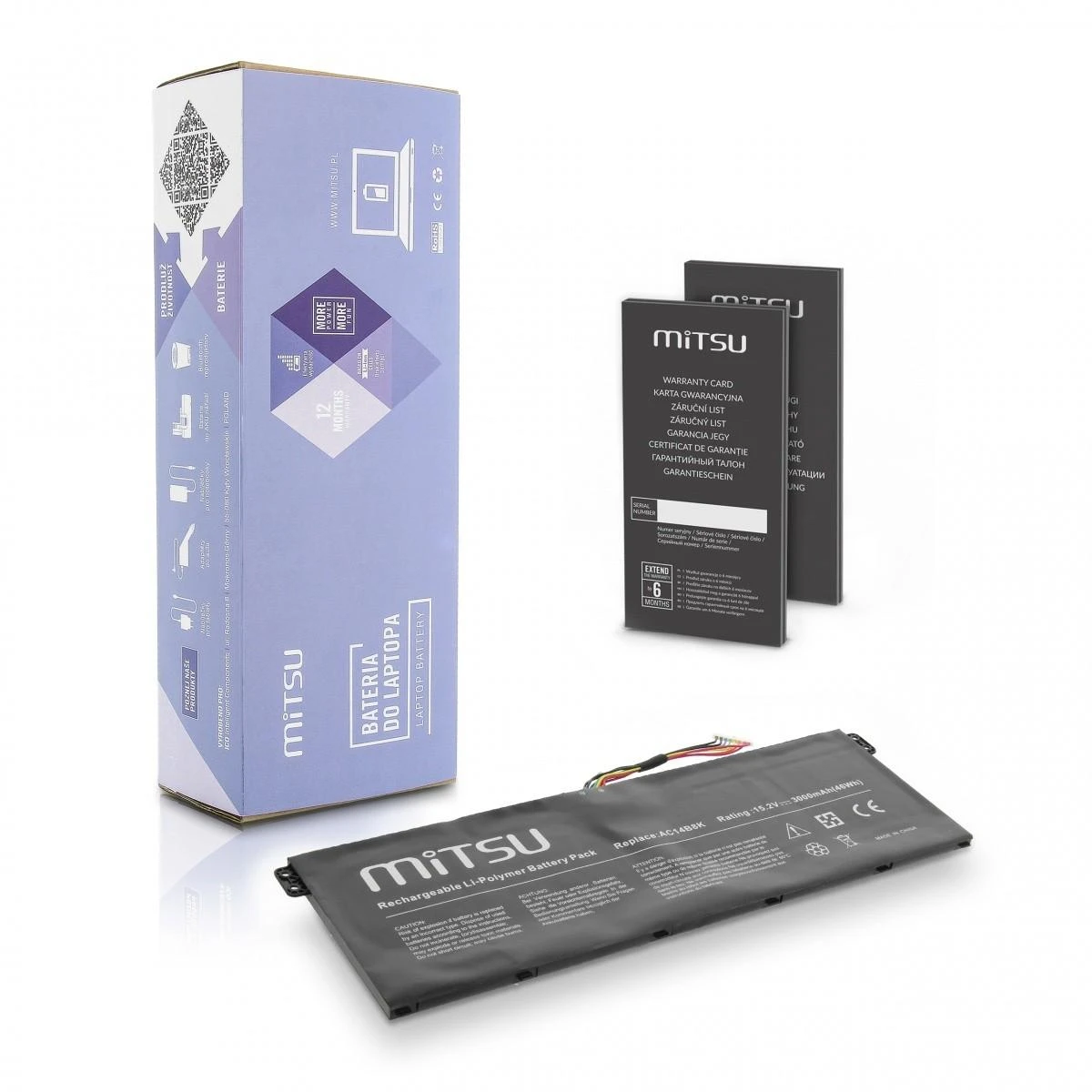 Nešiojamo kompiuterio akumuliatorius Mitsu BC/AC-E3