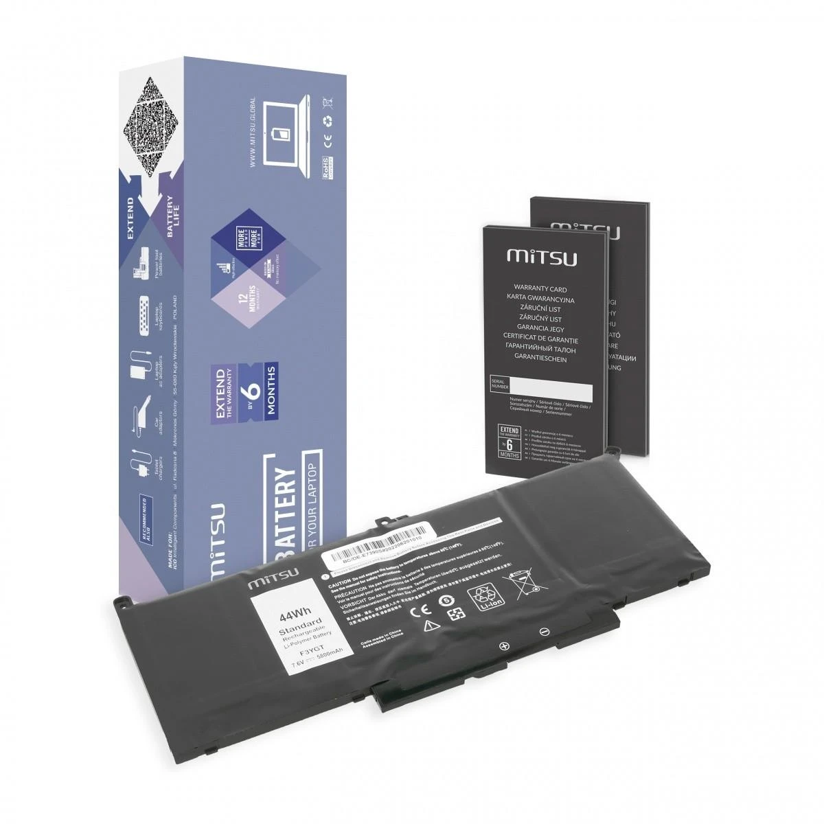 Mitsu Baterija do dell platumos 7390, 7490 5800 mah (44 Wh) 7,6–7,4