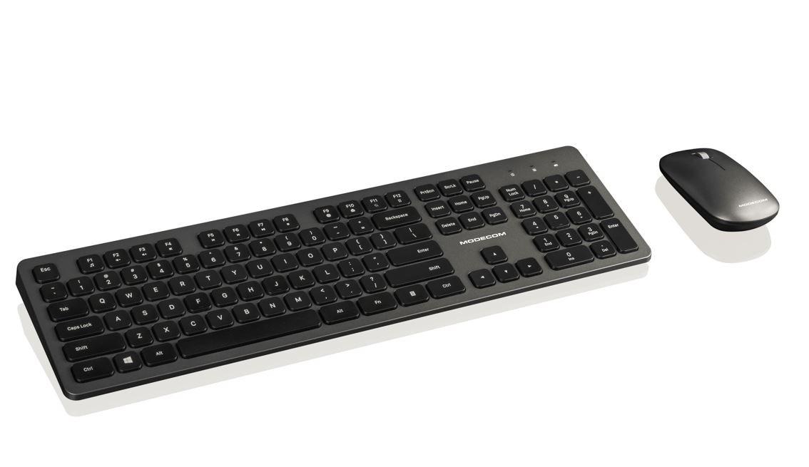 Belaidė Klaviatūra ir Pelė - Modecom 5200C Ergonomiška Juoda/Pilka