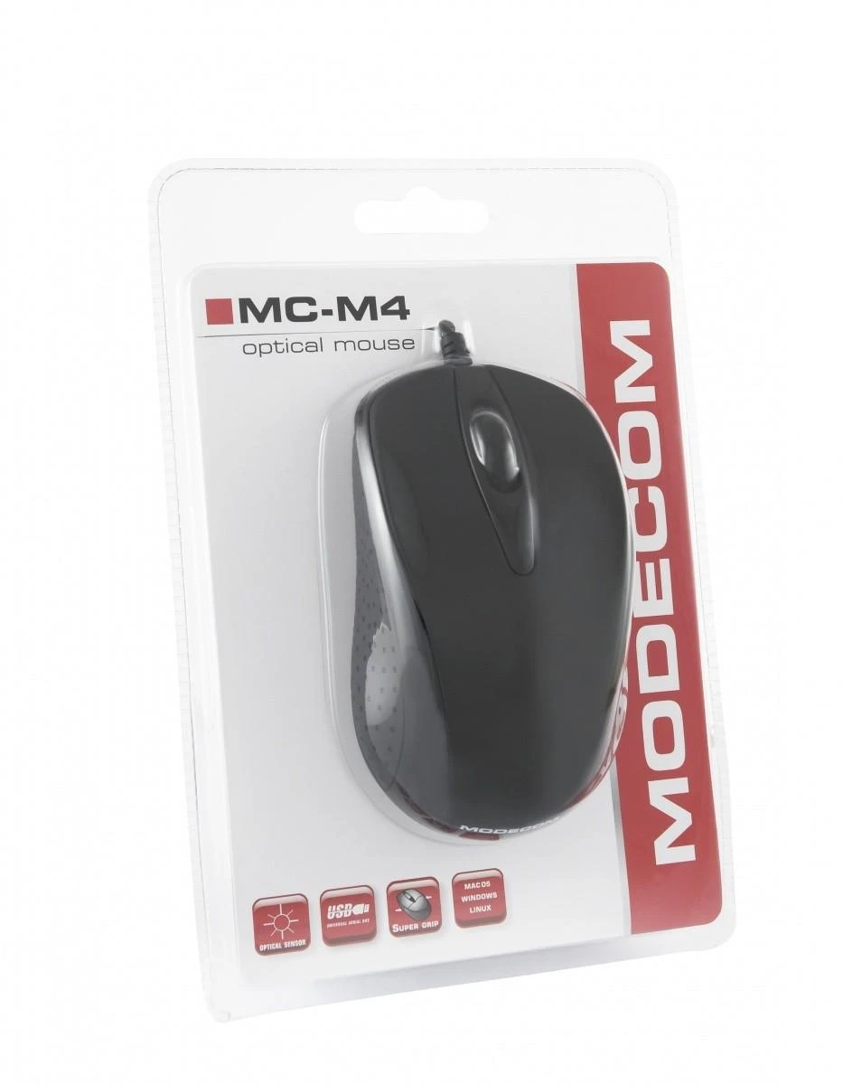 Kompiuterio Pelė - Modecom MC-M4 USB Tipo A Optinė 800 DPI Ambidekstrinė
