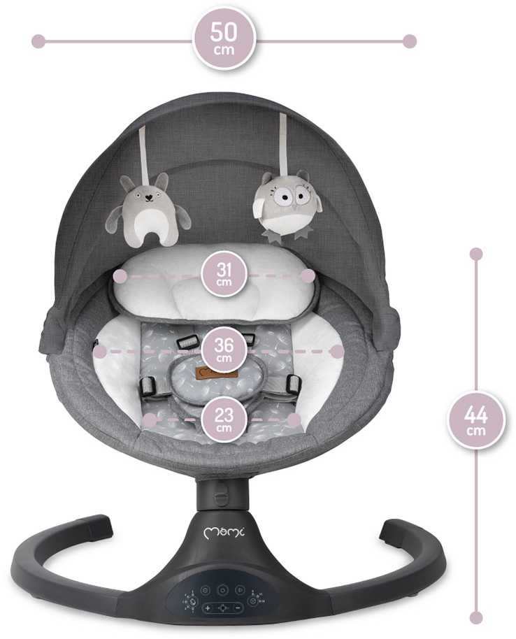 MoMi KENANI tamsus elektrinis rokeris - bounceris su bluetooth melodijomis ir nuotolinio valdymo pulteliu