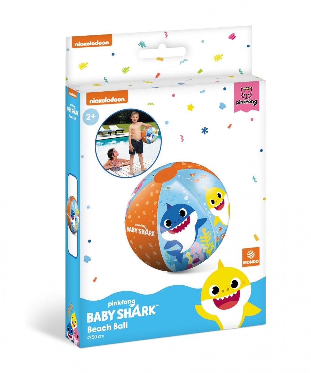 Dydelis pripučiamas paplūdimio kamuolys su "Baby Shark" motyvu MONDO