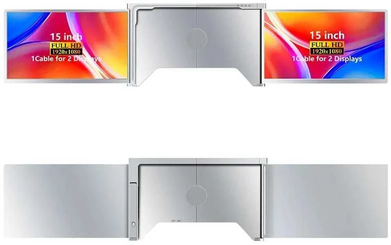 Monitorius Extralink Smart Life S600 15" | Nešiojami nešiojamojo kompiuterio monitoriai | 2 monitoriai, IPS, 1080p Full HD