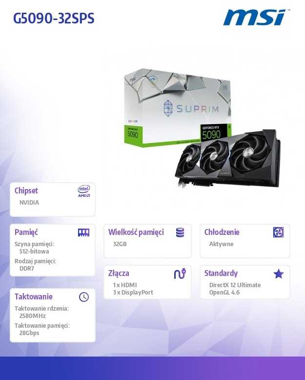 Vaizdo plokštė MSI GeForce RTX™ 5090 32G SUPRIM SOC