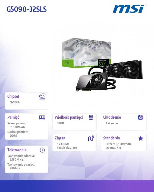Vaizdo plokštė MSI SUPRIM GEFORCE RTX 5090, LIQUID SOC, 32 GB GDDR7