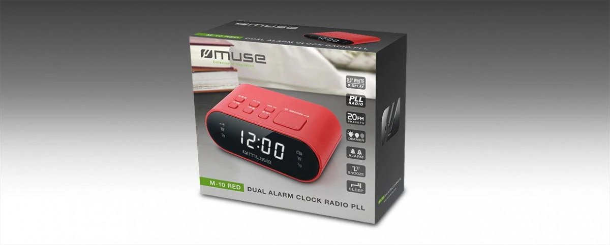Radijo žadintuvas Muse Radijo žadintuvas M-10 Raudonas