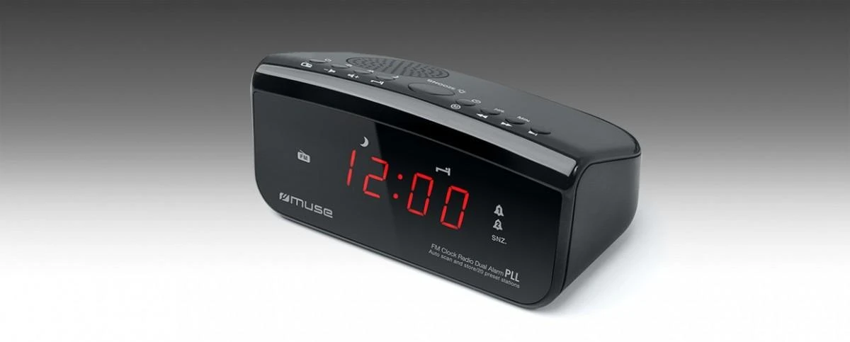 Muse Mūza | Laikrodžių radijas PLL | M-12CR | Signalizacijos funkcija | Juodas