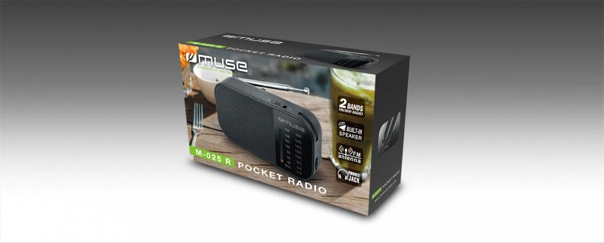 Muse | M-025 R | Portable radio | Juodas