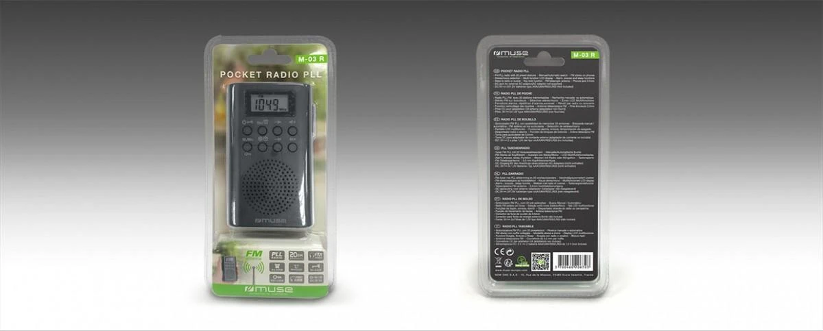 Muse M‑03 R kišeninis FM PLL radijas su žadintuvu