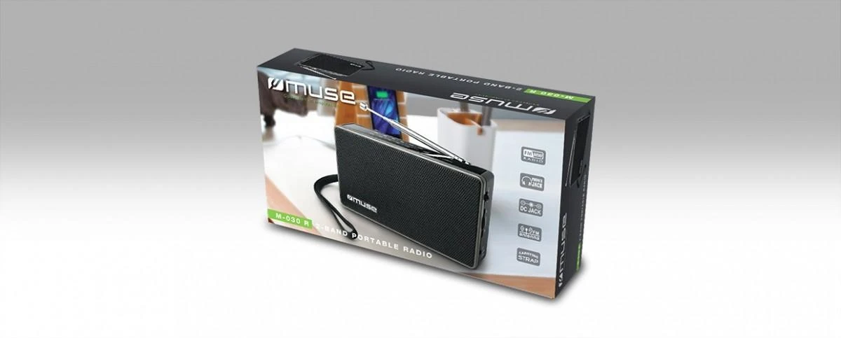 Muse | M-030R | 2-band portable radio | Juodas