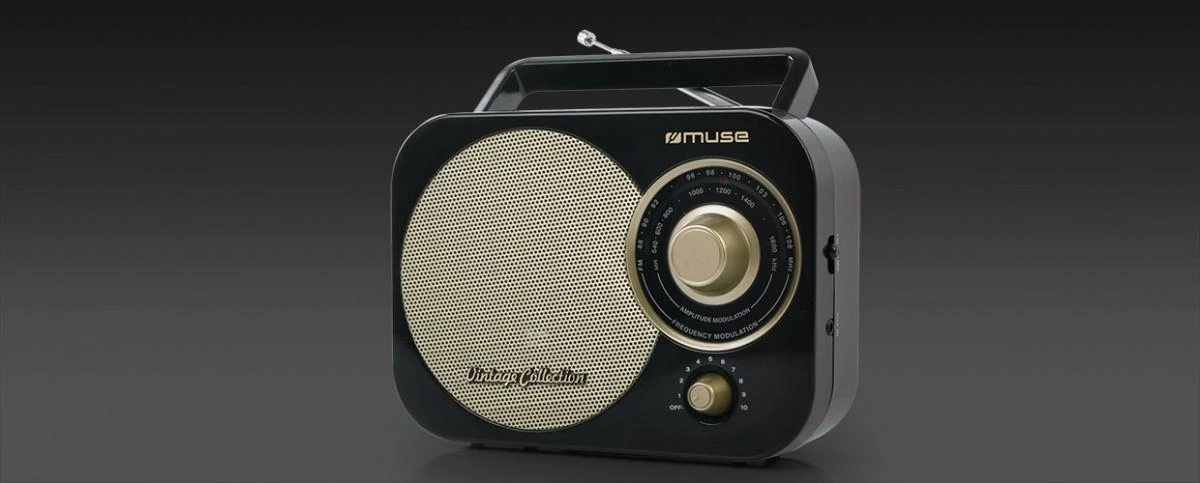 Muse | Portable radio | M-055RB | AUX in | Juodas/Gold